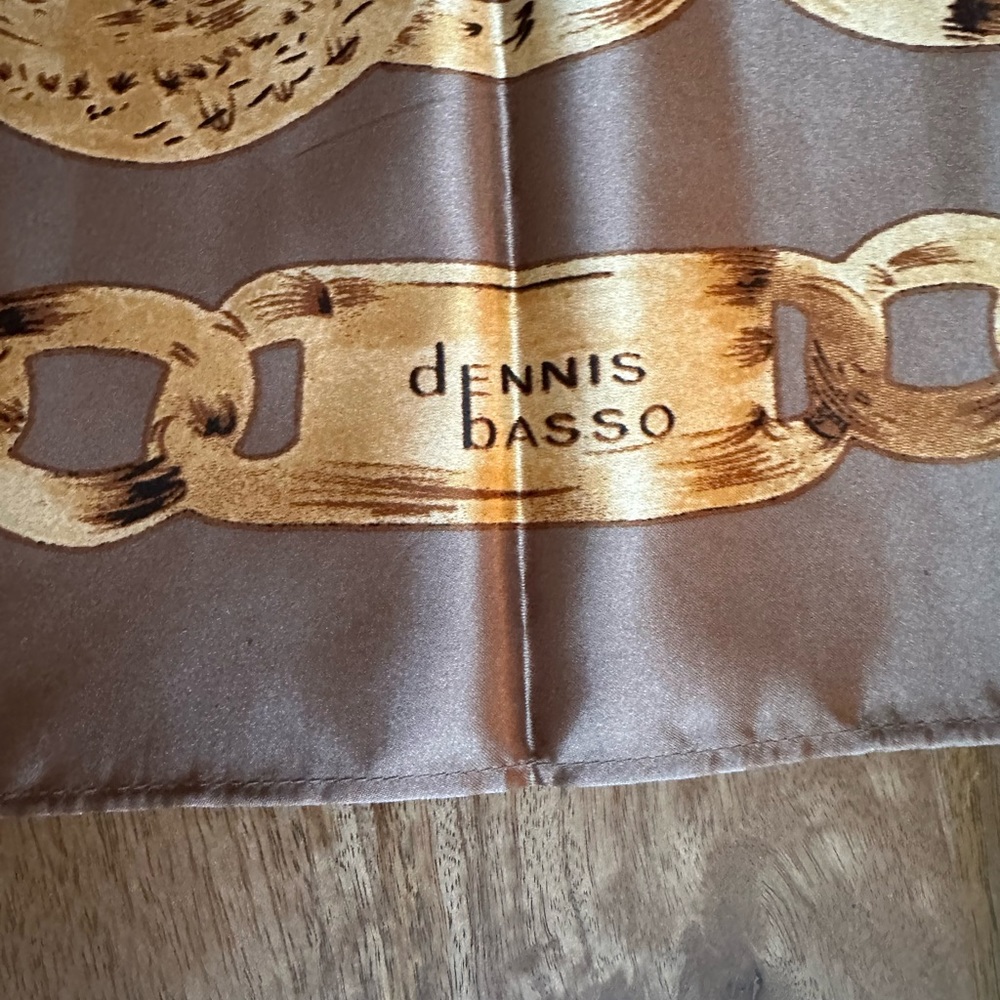 2 Dennis Basso Scarves Blue and Taupe - Picture 11 of 11